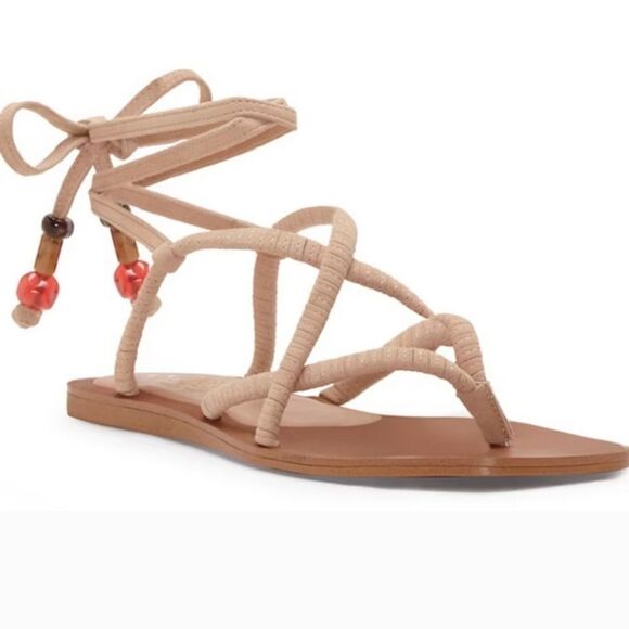 Vince Camuto Benni Sandal in True Suede Beige Size 10M New - Picture 1 of 5